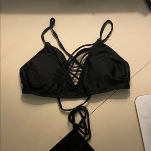xhilaration black bikini top size xs